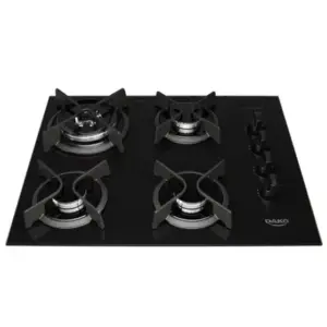 Cooktop 4 Bocas a Gás Dako Supreme Tripla Chama Preto Bivolt