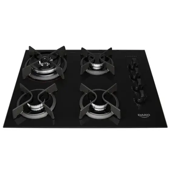 Cooktop 4 Bocas a Gás Dako Supreme Tripla Chama Preto Bivolt