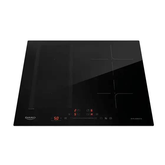 Cooktop 4 Bocas Indução Dako Diplomata com Zona Flexível Preto 220V