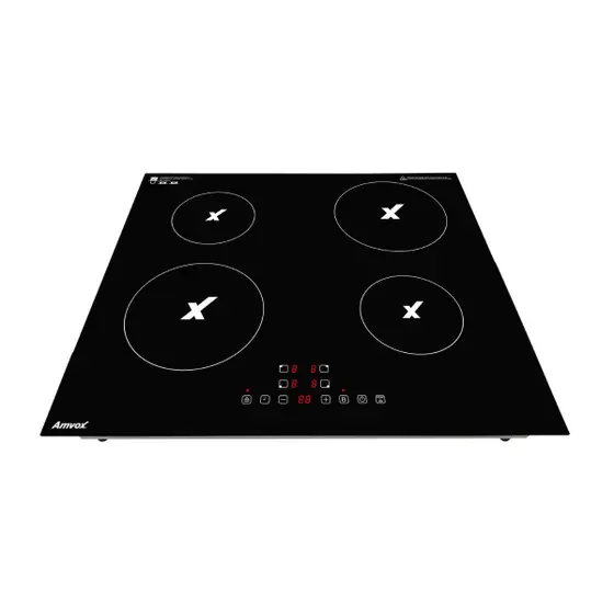 Cooktop 4 Bocas Indução Amvox 1500W Preto 220V ACT 407