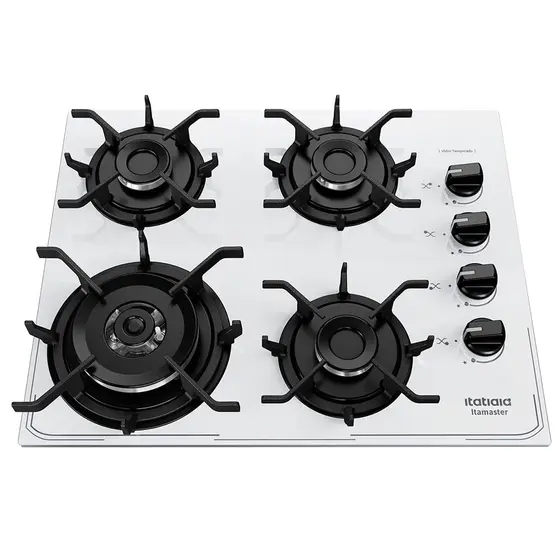 Cooktop 4 Bocas a Gás Itatiaia Itamaster com Trempes de Ferro Fundido Branco