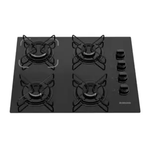 Cooktop 4 Bocas a Gás Itatiaia Essencial com Mesa de Vidro Preto Bivolt 3700000192 Cooktop 4 Bocas a Gás Itatiaia Essencial com Mesa de Vidro Preto Bivolt 3700000192