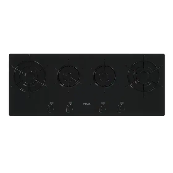 Cooktop 4 Bocas a Gás Venax Arena Linear Preto