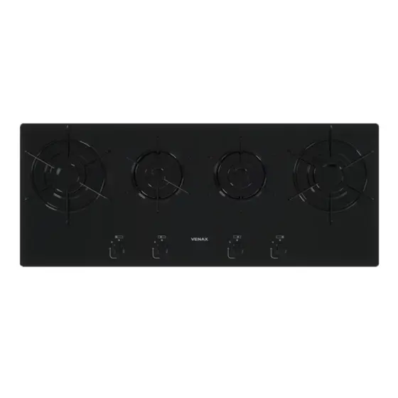 Cooktop 4 Bocas a Gás Venax Arena Linear Preto