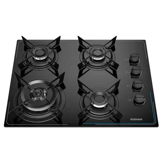 Cooktop 4 Bocas a Gás Itatiaia Midi Pop Art Tripla Chama Preto