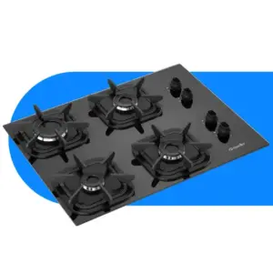 Cooktop 4 Bocas a Gás Mueller com Queimador Ultra Chama Preto Bivolt Cooktop 4 Bocas a Gás Mueller com Queimador Ultra Chama Preto Bivolt