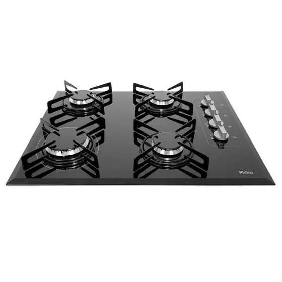 Cooktop 4 Bocas a Gás Philco Cook Chef 4 Preto Bivolt