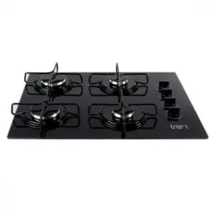 Cooktop 4 Bocas a Gás Tron com Mesa de Vidro Preto Bivolt Cooktop 4 Bocas a Gás Tron com Mesa de Vidro Preto Bivolt