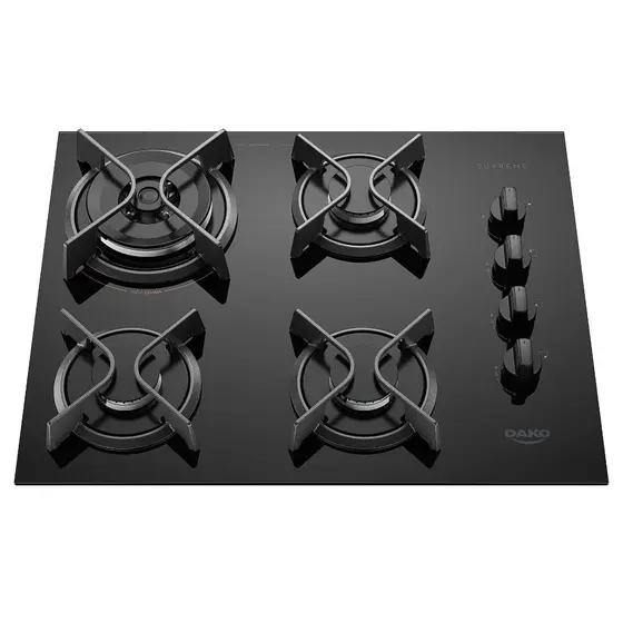 Cooktop 4 Bocas a Gás Dako Supreme Automático Preto