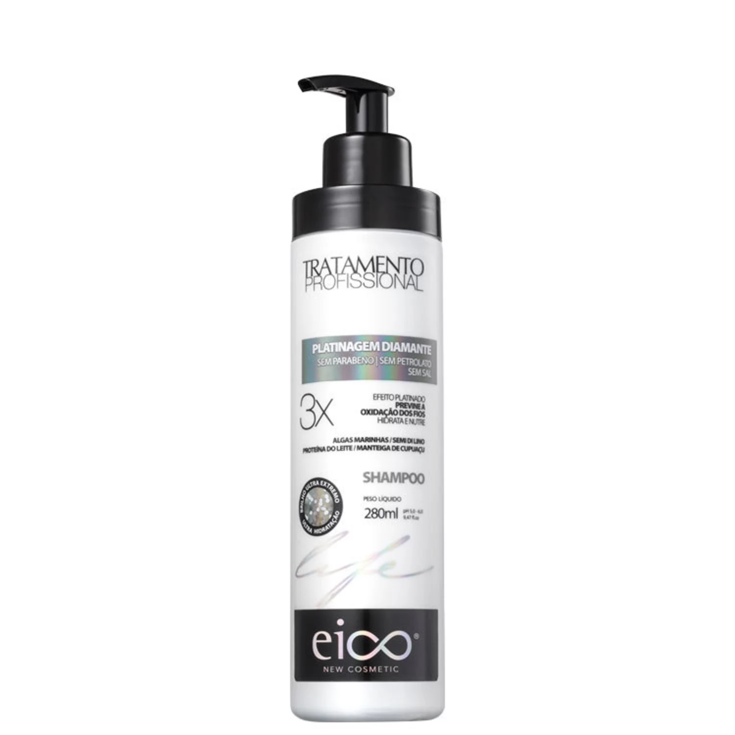 Shampoo Eico Life Platinagem Diamante 280ml