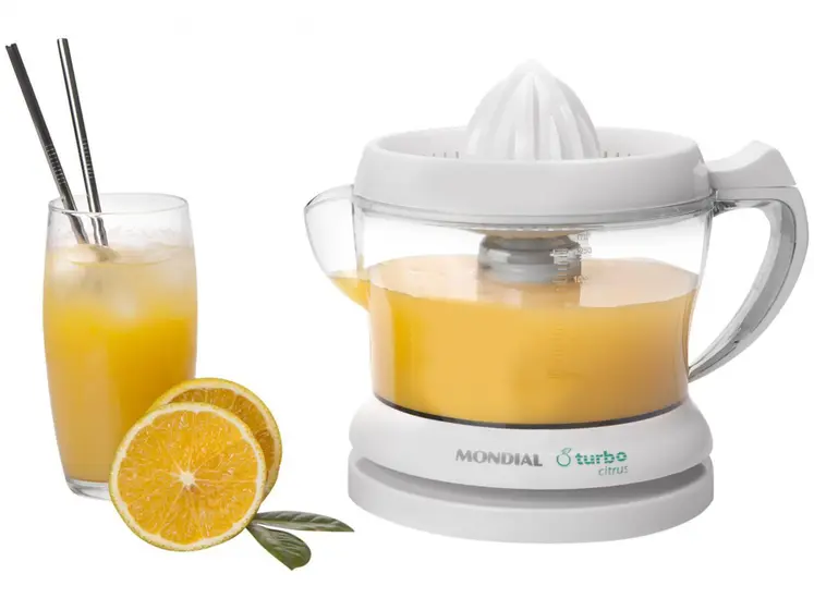 Espremedor de Frutas Elétrico Mondial 25W Branco E-01