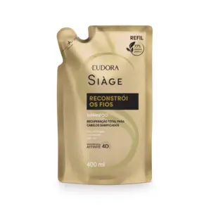Shampoo Eudora Siàge Reconstrói os Fios Refil 400ml Shampoo Eudora Siàge Reconstrói os Fios Refil 400ml