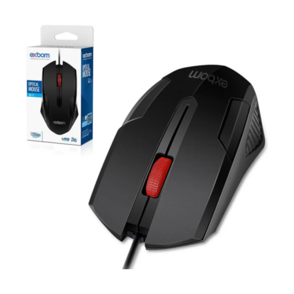 Mouse Com Fio Exbom MS-71 USB Preto MS-71