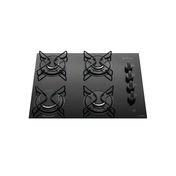 Cooktop 4 Bocas a Gás Atlas Agile Up com Mesa de Vidro Preto Bivolt