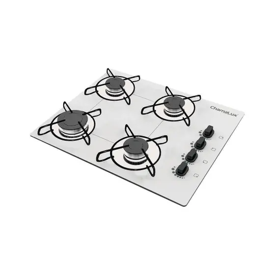 Cooktop 4 Bocas a Gás Chamalux Ultra Chama Branco Bivolt