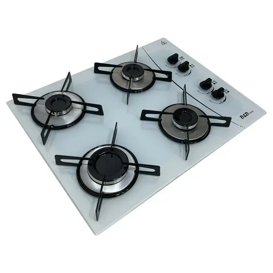 Cooktop 4 Bocas a Gás D&D com Acendimento Automático Branco