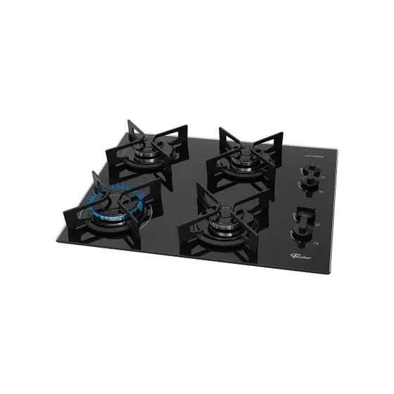 Cooktop 4 Bocas a Gás Fischer Fit Line com Trempe de Ferro Bivolt