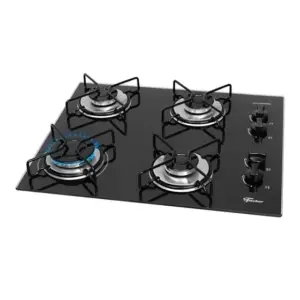 Cooktop 4 Bocas a Gás Fischer Fit Line com Mesa de Vidro e Acendimento Automático Bivolt 36350-102675