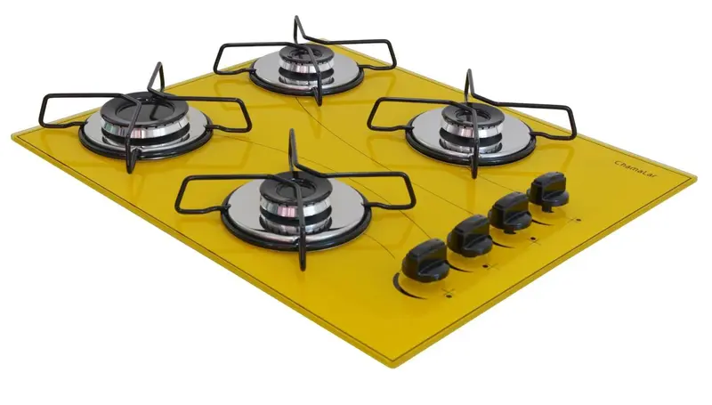 Cooktop 4 Bocas a Gás Chamalar Classic Ultra Chama Amarelo
