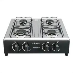 Cooktop 4 Bocas a Gás Braslar de Mesa Preto Bivolt Cooktop 4 Bocas a Gás Braslar de Mesa Preto Bivolt