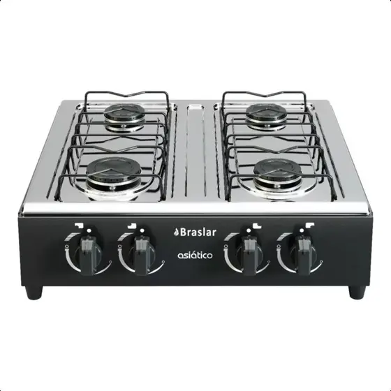 Cooktop 4 Bocas a Gás Braslar de Mesa Preto Bivolt