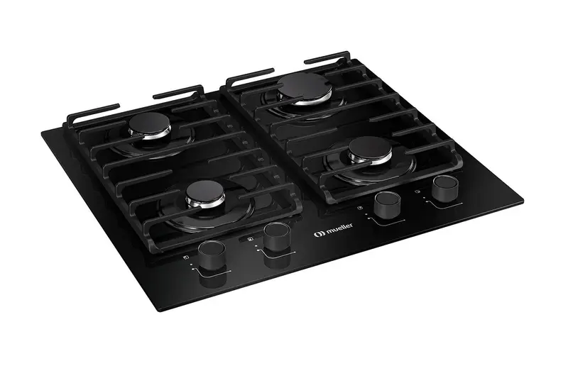 Cooktop 4 Bocas a Gás Mueller Ultra Chama com Mesa de Vidro Bivolt MCG4BM