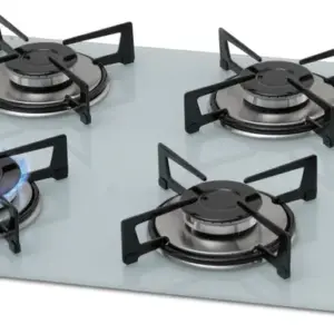 Cooktop 4 Bocas a Gás Fischer com Mesa de Vidro Branco 1519-5902