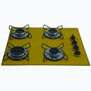 Cooktop 4 Bocas a Gás Chamalar Ultra Chama Amarelo Bivolt Cooktop 4 Bocas a Gás Chamalar Ultra Chama Amarelo Bivolt