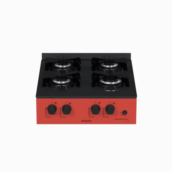 Cooktop 4 Bocas a Gás Venax Grand Petit Line Vermelho