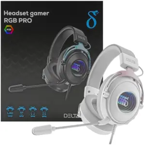 Headset Gamer Aitek Delta Pro com Fio Iluminação RGB com Microfone Delta-f5398 Headset Gamer Aitek Delta Pro com Fio Iluminação RGB com Microfone Delta-f5398