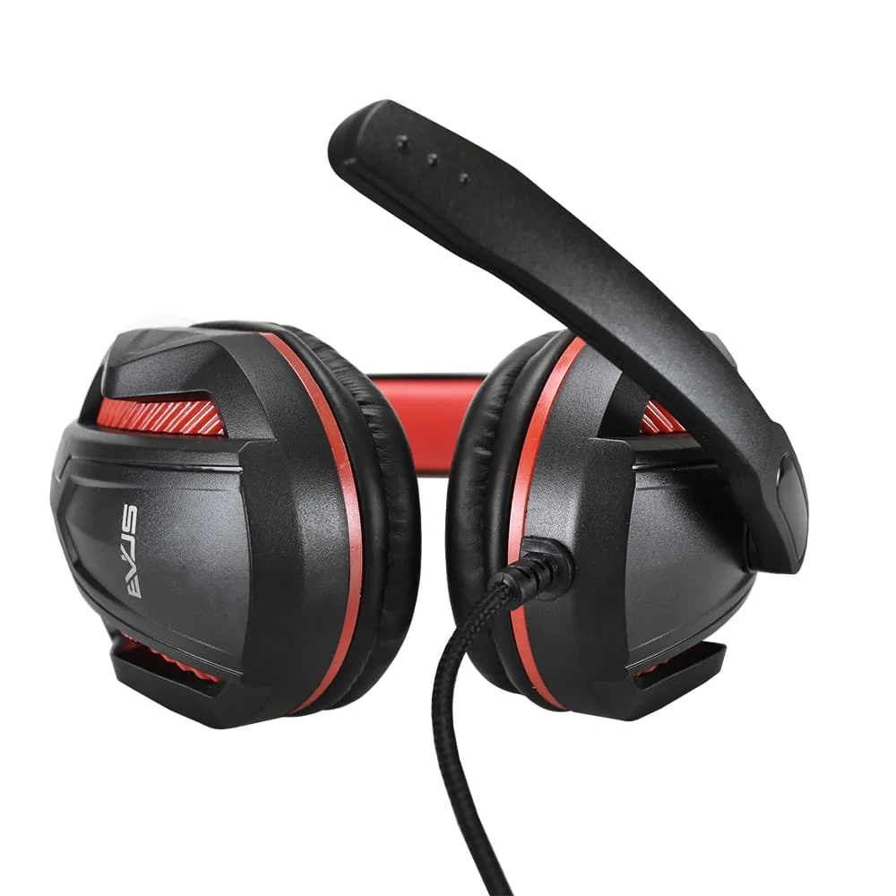 Headset Gamer Evus F-02 2 com Microfone Conectores P2 3.5mm Preto/Vermelho