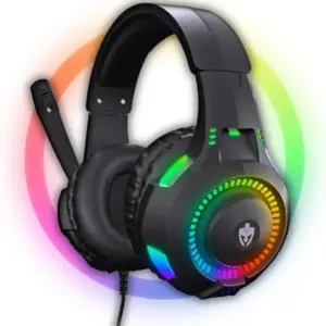 Headset Gamer com Luz LED RGB Compatível com Computador Celular Videogames