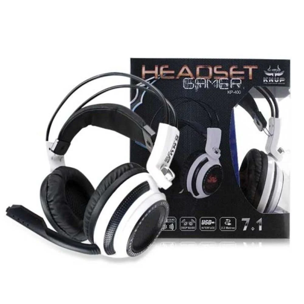 Headset Gamer Knup P2 Branco KP-400