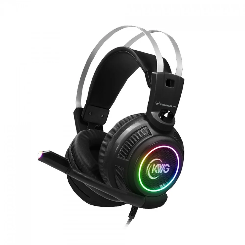 Headset Gamer KWG Taurus P1 USB RGB Preto