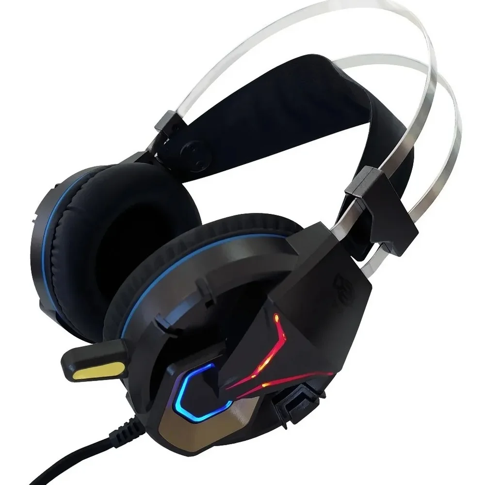 Headset Gamer Dex com LED USB P3 + Adaptador Y P2 para PS4 e PC DF-83