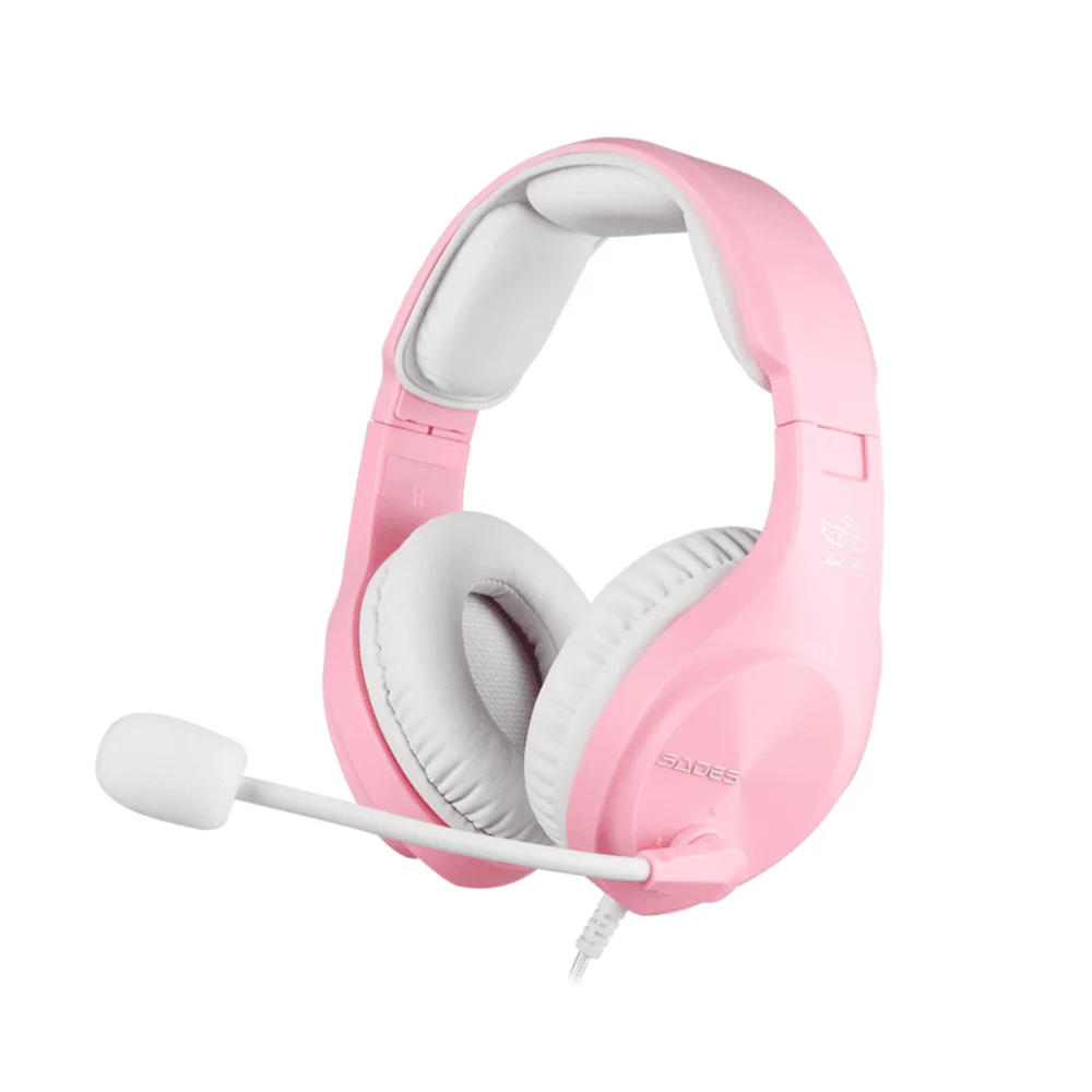 Headset Gamer Sades A2 Angel Edition para PS4 Celular Xbox One PC Nintendo Switch Rosa