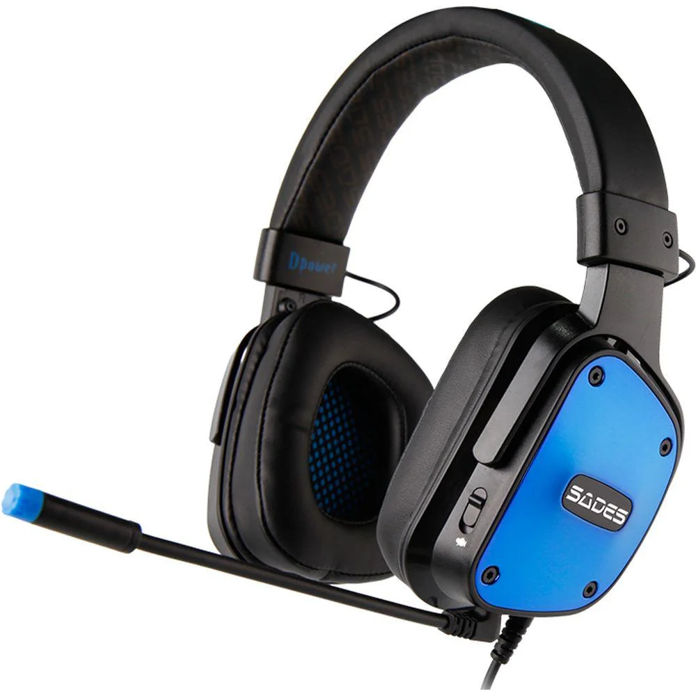 Headset Gamer Sades Dpower para PS4 Xbox One Azul SA-722
