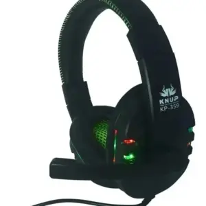 Headset Gamer Knup com Microfone LED USB Verde KP-359