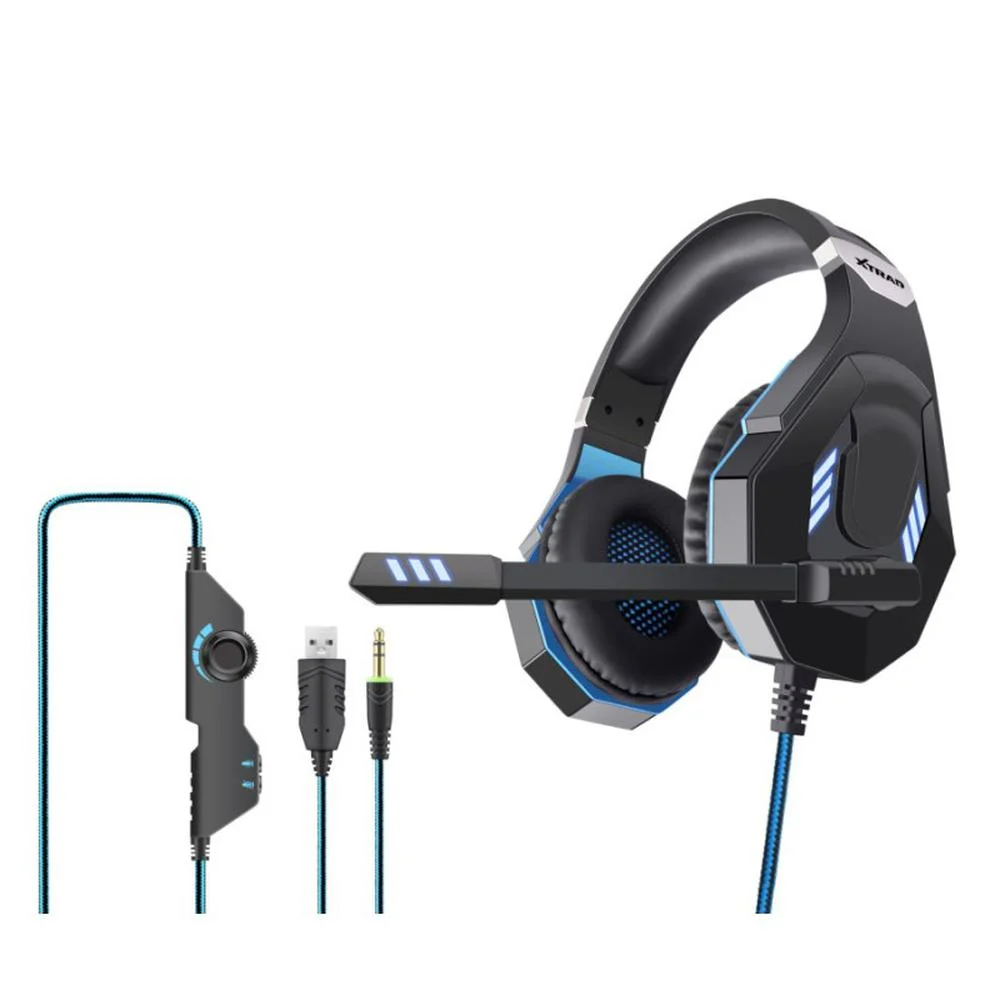 Headset Gamer Xtrad Tech Pro com Microfone Preto/Azul LC-823