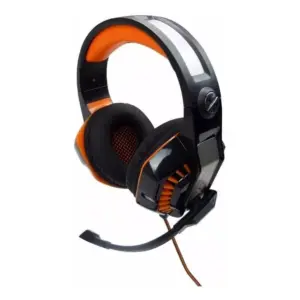 Headset Gamer OEX Beast com Microfone USB Preto e Laranja HS404