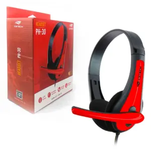 Headset Gamer C3tech com Controlador de Volume no Cabo P2 3.5mm Preto e Vermelho PH-30BK Headset Gamer C3tech com Controlador de Volume no Cabo P2 3.5mm Preto e Vermelho PH-30BK