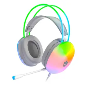 Headset Gamer Evolut Lumini Transparente com Fio LED Rainbow EG309
