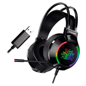 Headset Gamer 5+ W5-2000 RGB 7.1 Surround Drivers 50mm USB Preto 015-0084 Headset Gamer 5+ W5-2000 RGB 7.1 Surround Drivers 50mm USB Preto 015-0084