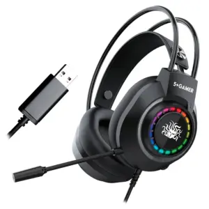 Headset Gamer 5+ X5-2000 RGB 7.1 Surround Drivers 50mm USB Preto 015-0082 Headset Gamer 5+ X5-2000 RGB 7.1 Surround Drivers 50mm USB Preto 015-0082