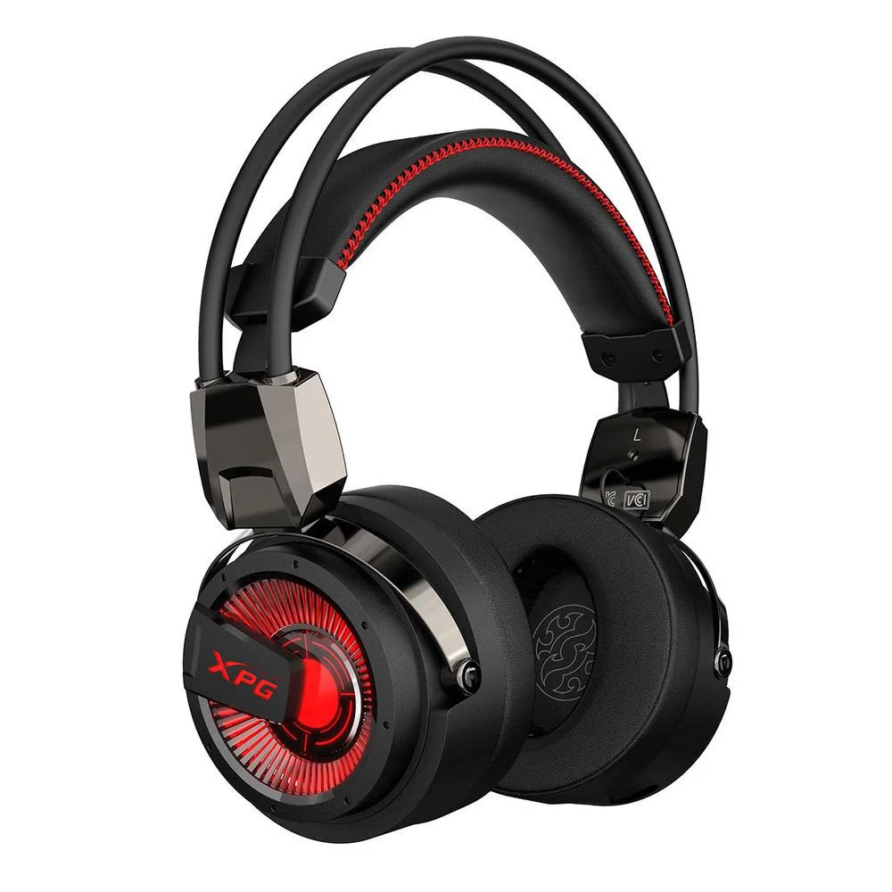 Headset Gamer ADATA XPG Precog 7.1 USB Type-C com FPS Mode e ENC Preto com LED Vermelho