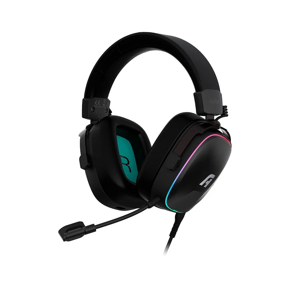 Headset Gamer Aplus Atis com RGB e Microfone Removível USB e P3 Preto AH200