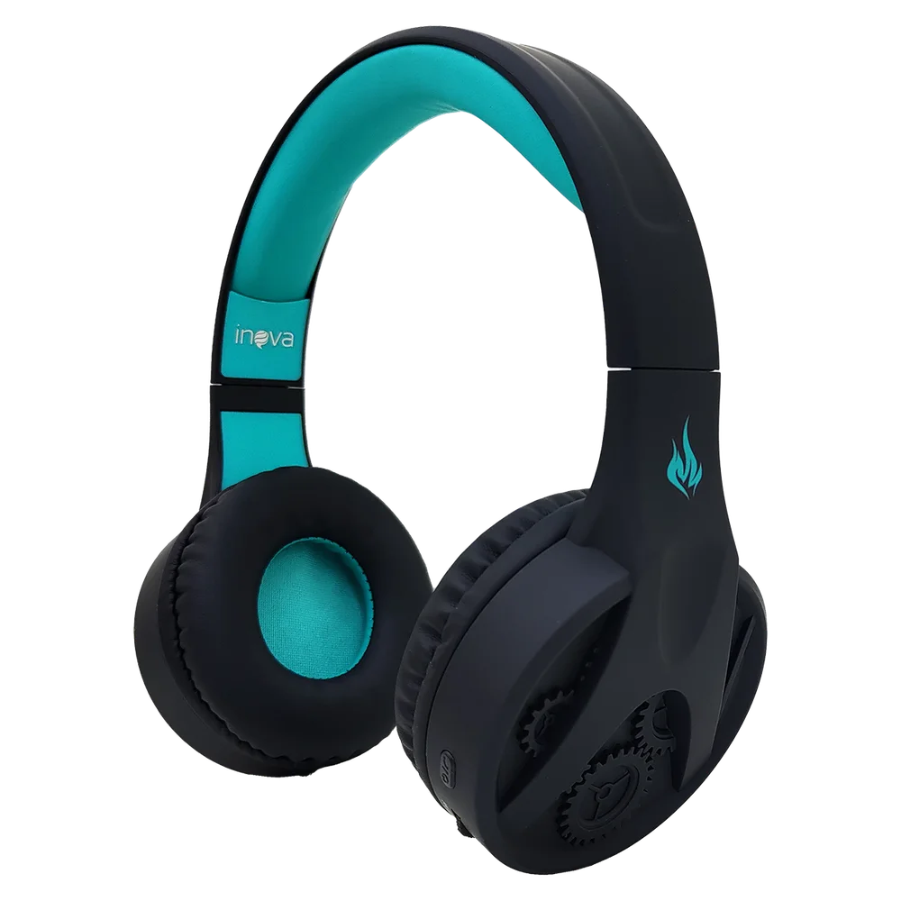 Headset Gamer Bluetooth Sem Fio com Microfone Azul