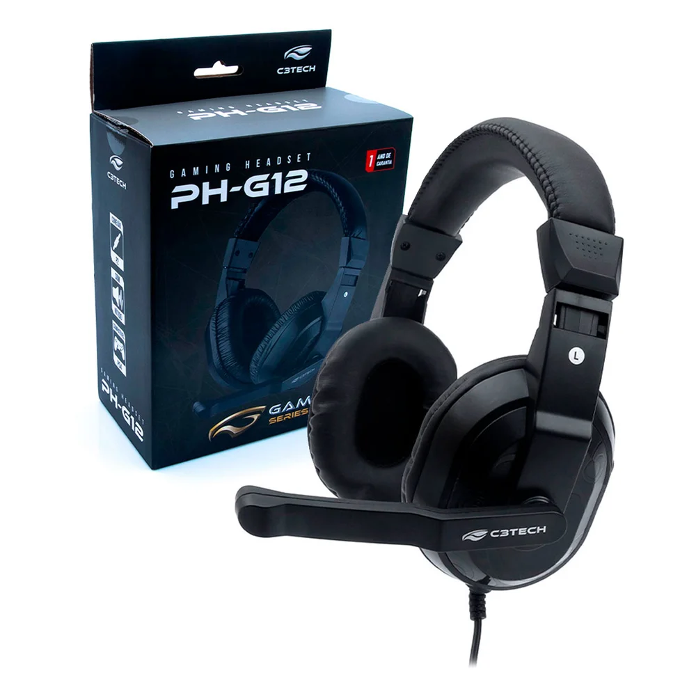 Headset Gamer C3tech P2 3.5mm Preto PH-G12BK