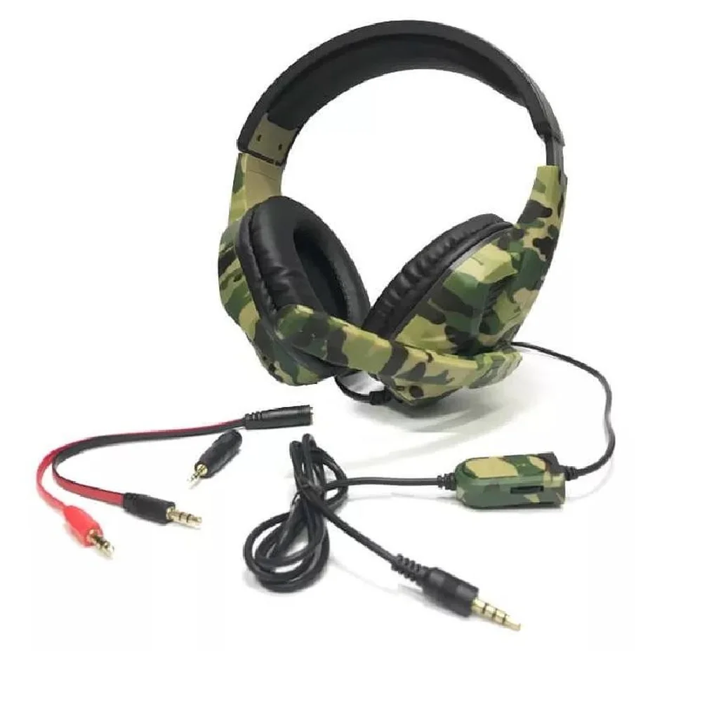 Headset Gamer Oivo Camuflado com Fio e Microfone para PC PS4 Xbox Nintendo