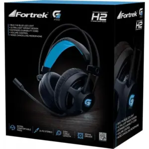 Headset Gamer Fortrek PRO H2 com Fio LED Azul Preto Headset Gamer Fortrek PRO H2 com Fio LED Azul Preto